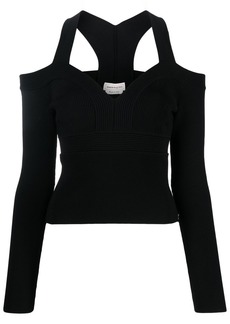 Alexander McQueen exposed shoulder knit top