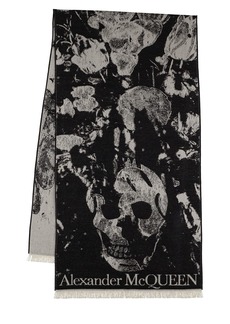 Alexander McQueen Flower Blooms Printed Wool Scarf