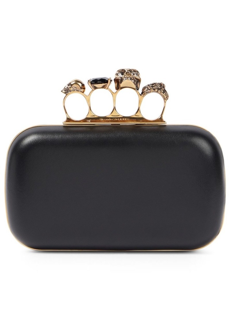 Alexander McQueen Knuckle leather clutch