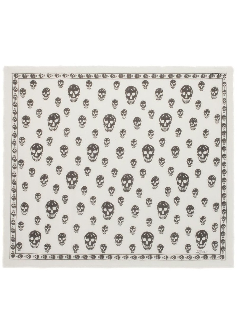 Alexander McQueen fringed skull-print scarf