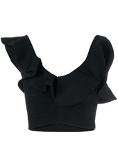 Alexander McQueen gathered-neckline cropped top