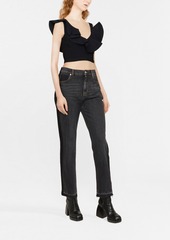 Alexander McQueen gathered-neckline cropped top