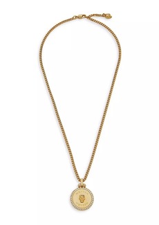 Alexander McQueen Goldtone & Crystal Skull Medallion Necklace