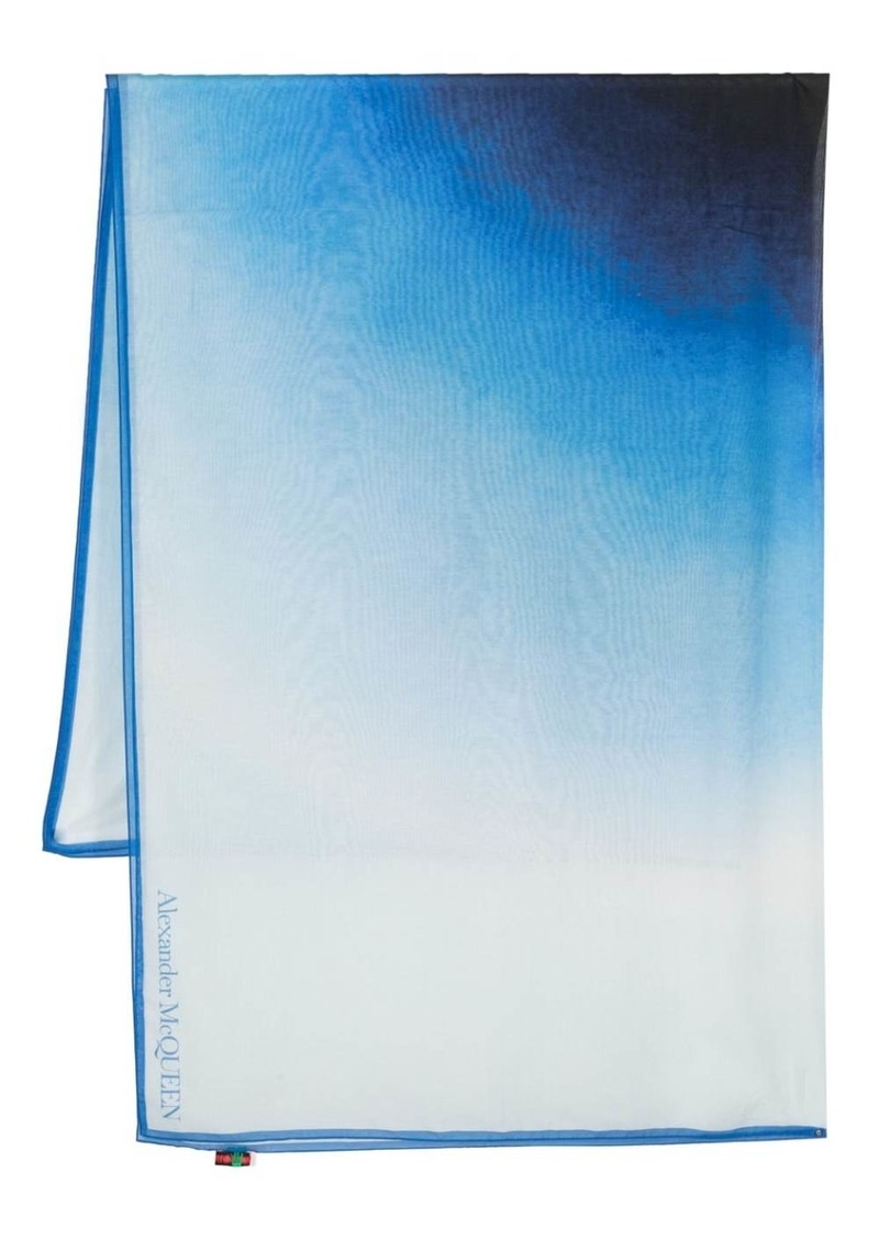 Alexander McQueen gradient-effect logo scarf