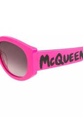 Alexander McQueen Graffiti 54MM Rectangular Acetate Sunglasses