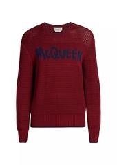 Alexander McQueen Graffiti Logo Open-Knit Sweater