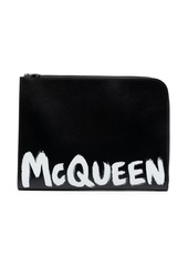 Alexander McQueen Graffiti logo-print clutch