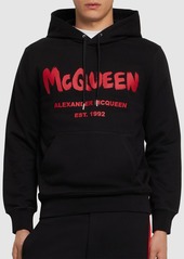 Alexander McQueen Graffiti Print Cotton Hoodie
