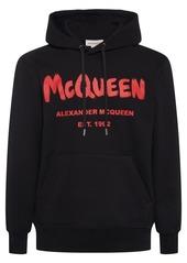 Alexander McQueen Graffiti Print Cotton Hoodie