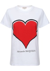 Alexander McQueen Heart Print Cotton Jersey T-shirt