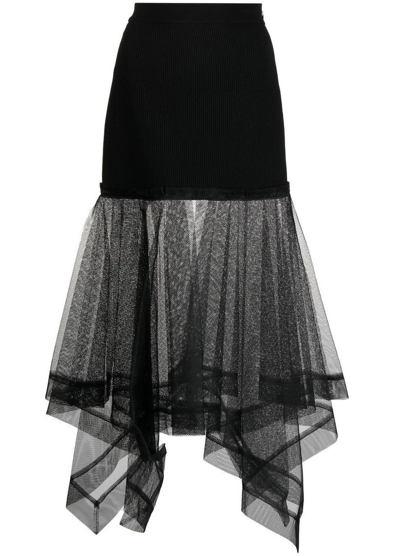 Alexander McQueen high-low hem midi skirt