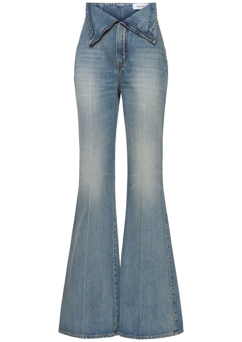 Alexander McQueen High Rise Denim Bellbottoms