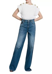 Alexander McQueen High-Rise Wide-Leg Denim Jeans