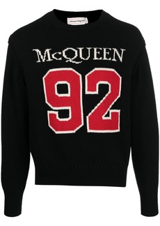Alexander McQueen intarsia-knit knitted cotton jumper
