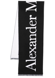 Alexander McQueen intarsia-knit logo scarf