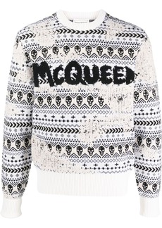Alexander McQueen intarsia-pattern jumper