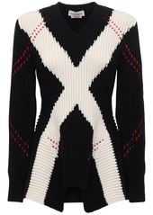 Alexander McQueen Intarsia Wool & Cashmere Knit Sweater