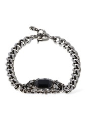 Alexander McQueen Ivy Skull Brass Chain Bracelet