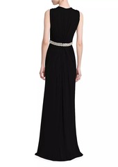 Alexander McQueen Jersey Crystal-Embellished Sleeveless Gown