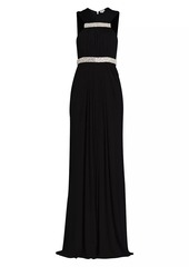 Alexander McQueen Jersey Crystal-Embellished Sleeveless Gown