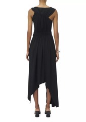 Alexander McQueen Jersey Curved Ruched Midi-Dress