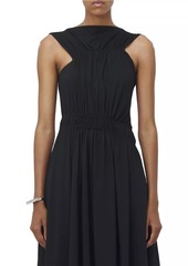 Alexander McQueen Jersey Curved Ruched Midi-Dress