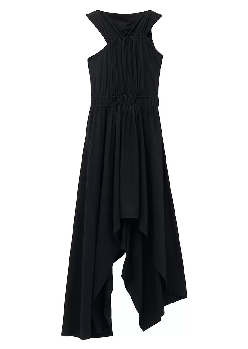 Alexander McQueen Jersey Curved Ruched Midi-Dress