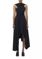 Alexander McQueen Jersey Curved Ruched Midi-Dress