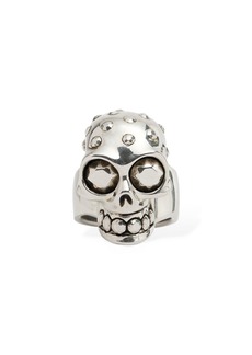 Alexander McQueen Jeweled Skull Brass Ring