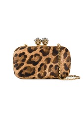 Alexander McQueen King Queen leopard clutch