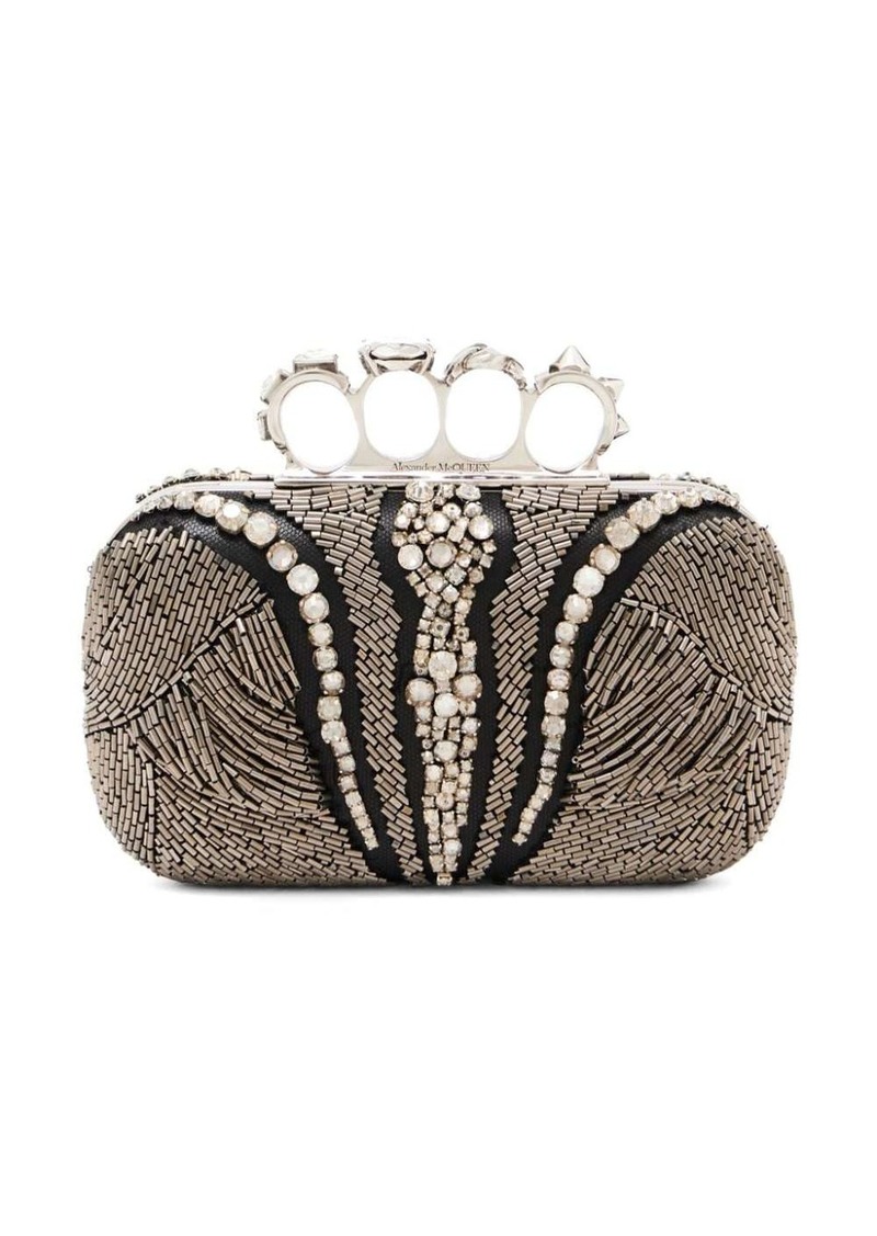 Alexander McQueen Knuckle bead-embellished clutch