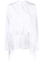 Alexander McQueen lace detail asymmetric shirt