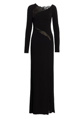 Alexander McQueen Lace Panel Jersey Gown