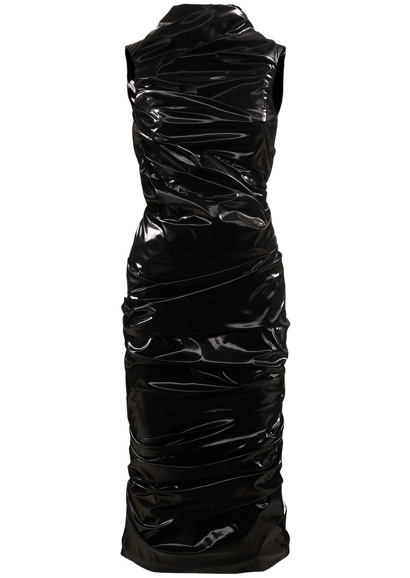 Alexander McQueen Laminated Stretch Jersey Dress