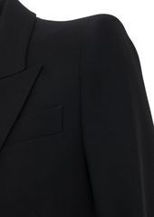 Alexander McQueen Leaf Crepe Single Breast Fitted Blazer