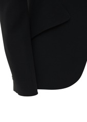 Alexander McQueen Leaf Crepe Single Breast Fitted Blazer