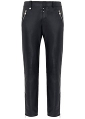 Alexander McQueen leather cropped slim-fit trousers