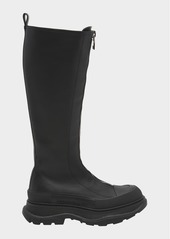 Alexander McQueen Leather Zip Tall Moto Boots