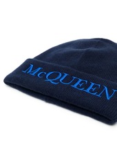 Alexander McQueen logo-embroidered cashmere beanie