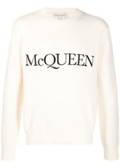 Alexander McQueen logo-embroidered knitted jumper