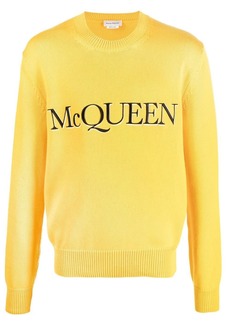 Alexander McQueen logo-embroidered knitter jumper