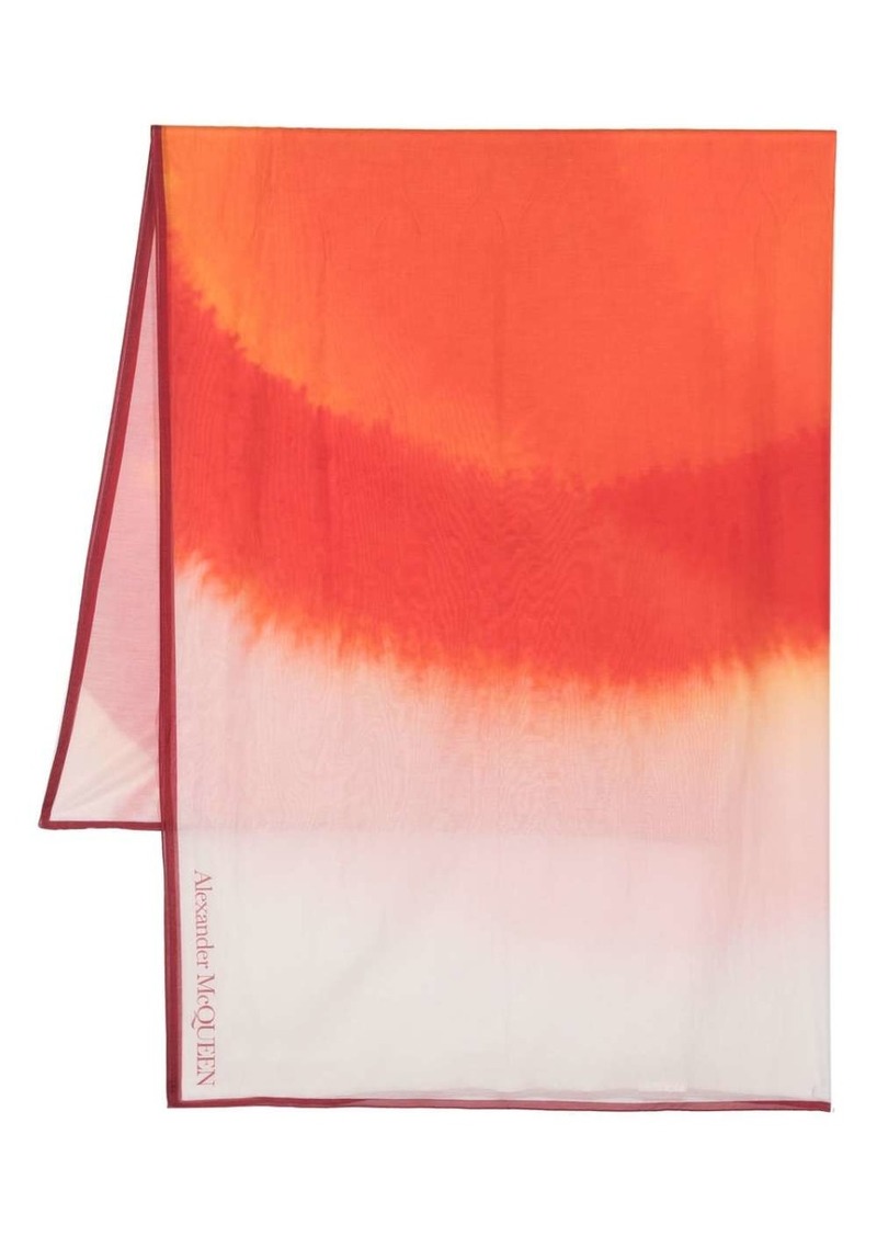 Alexander McQueen logo gradient-effect scarf