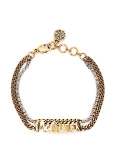 Alexander McQueen logo-lettering chain bracelet