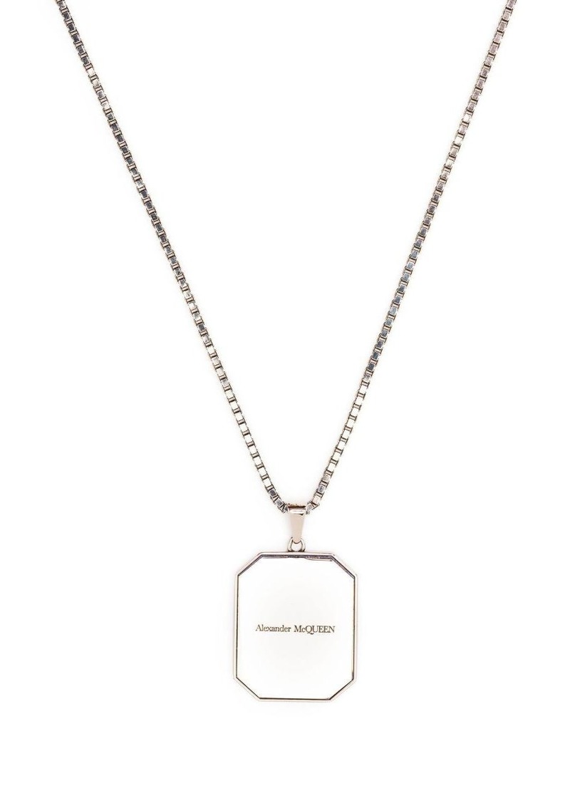 Alexander McQueen logo-pendant box chain necklace