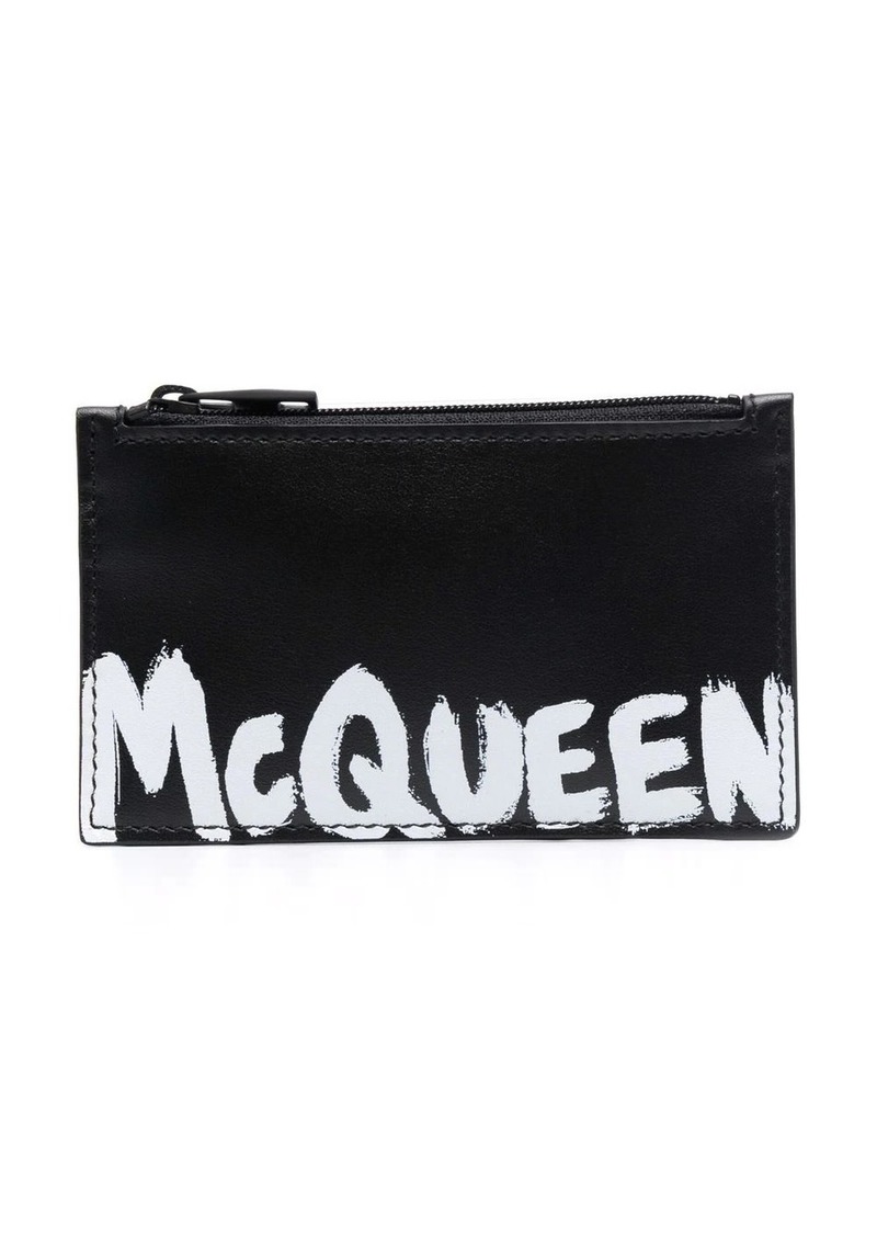 Alexander McQueen logo-print leather wallet