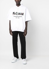 Alexander McQueen logo-print short-sleeved hoodie