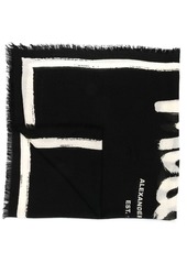 Alexander McQueen logo print wool scarf