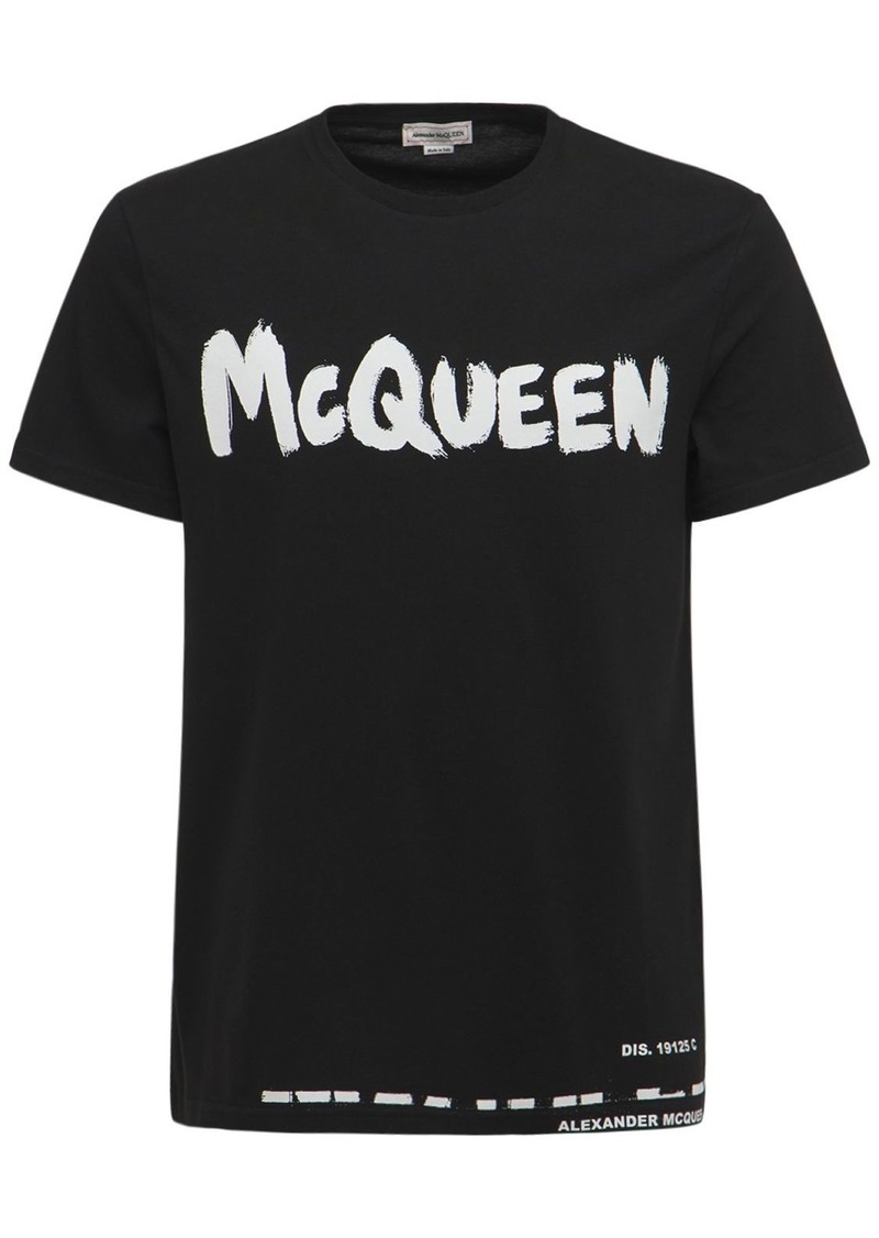 Alexander McQueen Logo Printed Cotton Jersey T-shirt