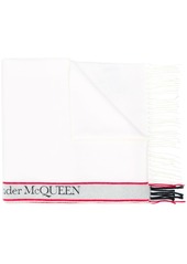 Alexander McQueen logo stripe wool scarf