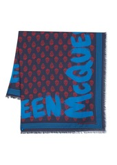 Alexander McQueen McQueen Graffiti printed frayed scarf